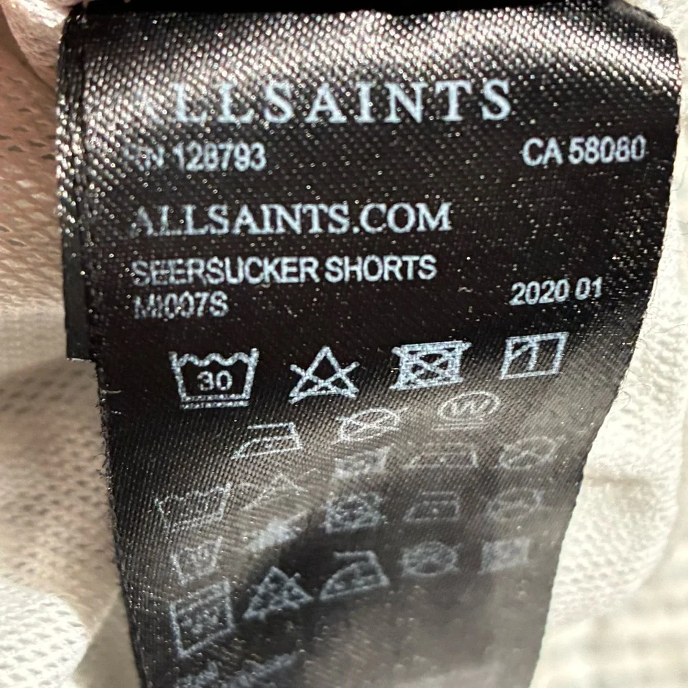 Allsaints Seersucker Swim Trunks Shorts - Picture 6 of 6